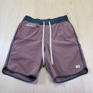 Vuori Banks Shorts Mens XS 7" Inseam Red Black Elastic Drawstring Athletic